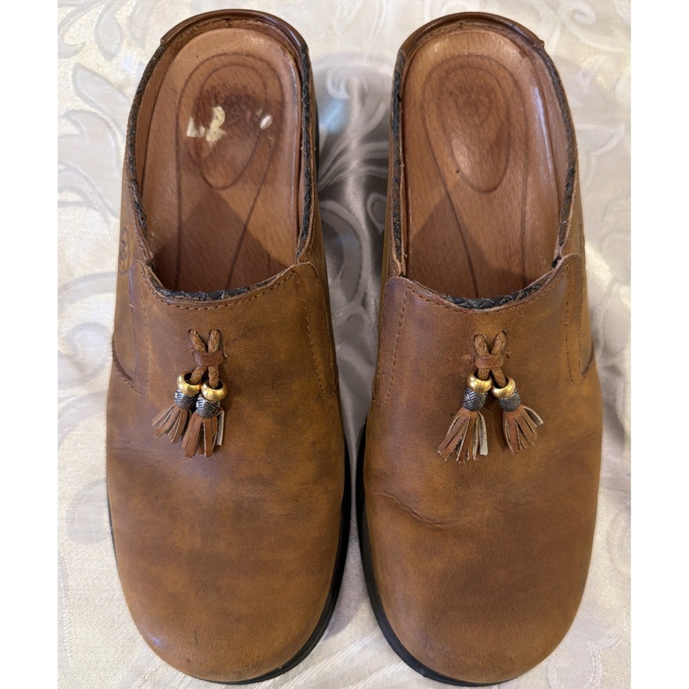 Ariat Womens Mendocino Mules Shoes Size 9 Brown Leather Slip On Tassel Clogs